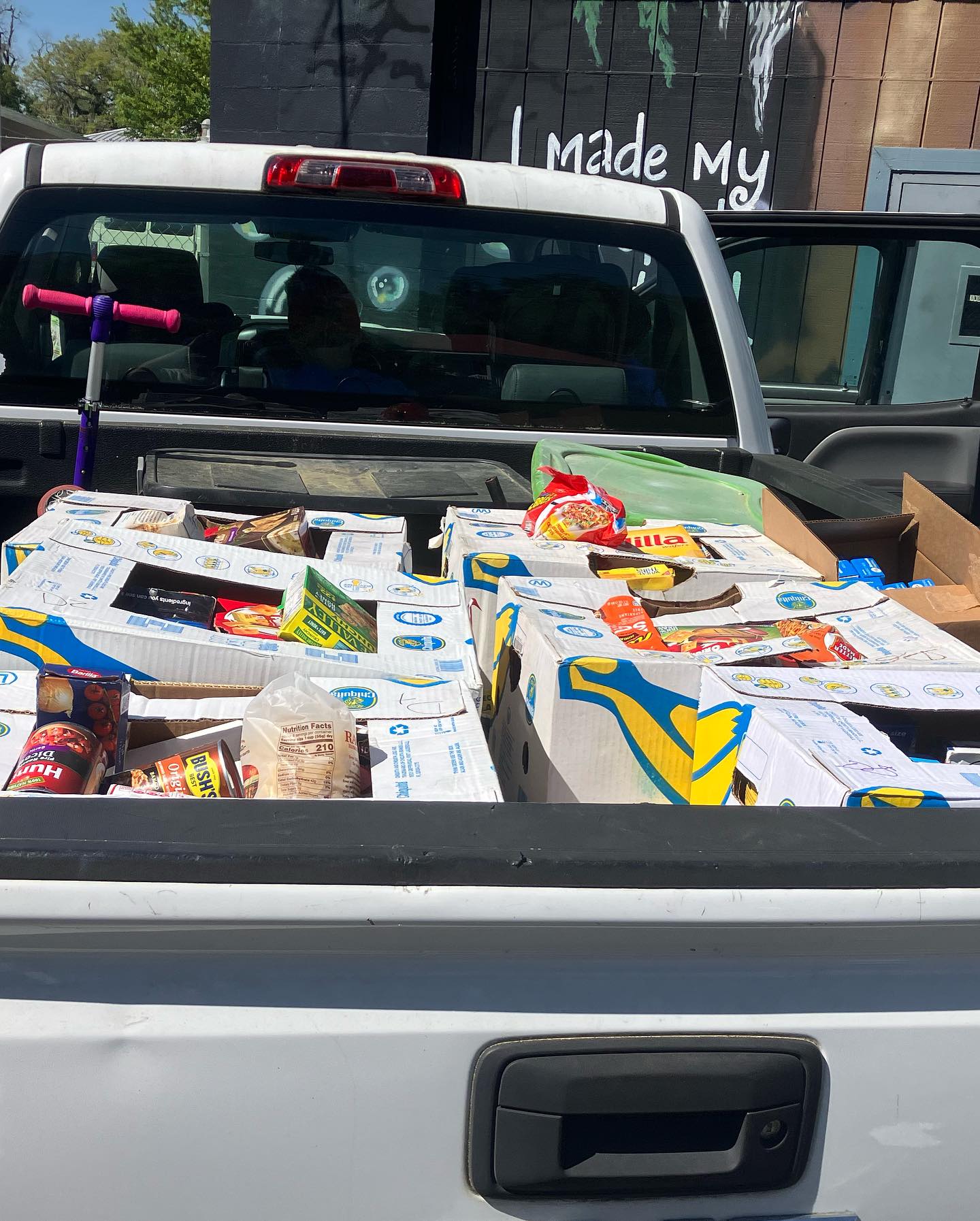 truck full of donations